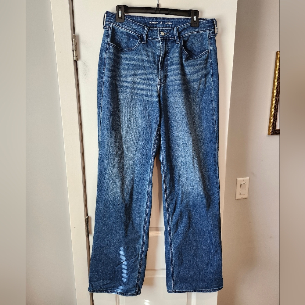 Old Navy High Rise Wow Wide Leg Jean Size 12 Tall Long